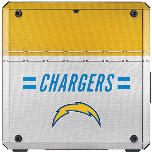 NFL Los Angeles Chargers White Striped Cooler Master MasterBox Q300L Mini Tower Skin