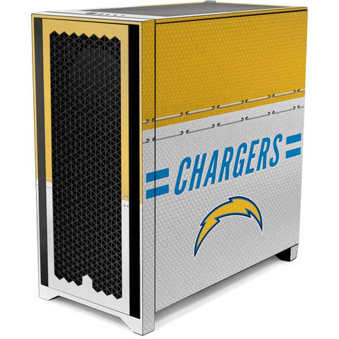NFL Los Angeles Chargers White Striped Corsair 4000D Tempered Glass Mid-Tower ATX Case Skin