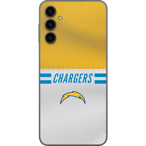 NFL Los Angeles Chargers White Striped Galaxy A14 5G Skin
