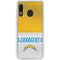 NFL Los Angeles Chargers White Striped Galaxy A20 Clear Case