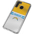 NFL Los Angeles Chargers White Striped Galaxy A21 Clear Case