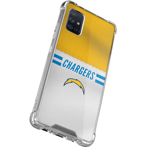 NFL Los Angeles Chargers White Striped Galaxy A51 5G Clear Case