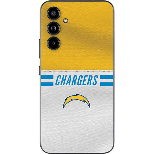 NFL Los Angeles Chargers White Striped Galaxy A54 5G Skin