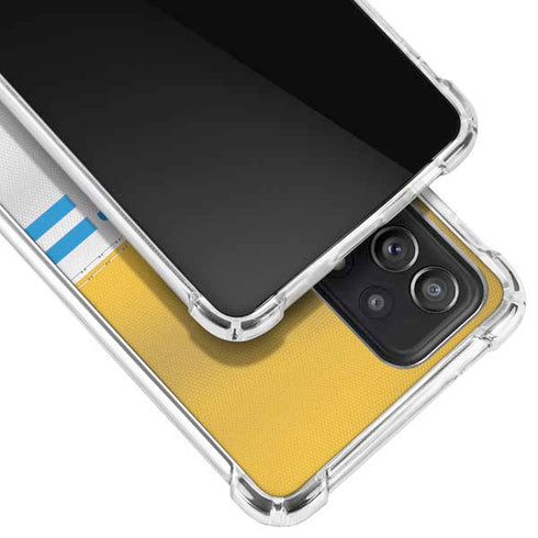 NFL Los Angeles Chargers White Striped Galaxy A72 5G Clear Case