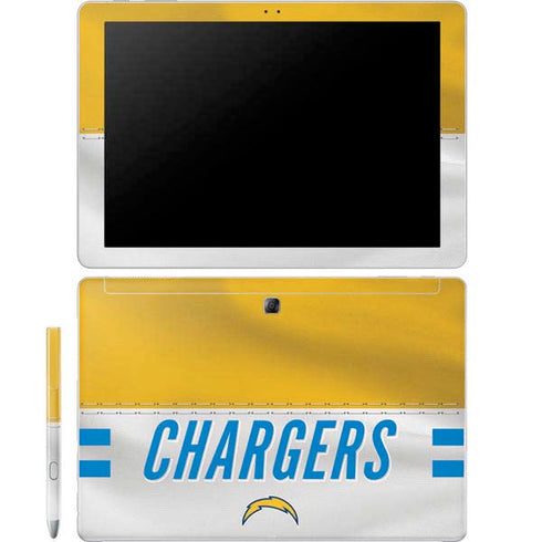 NFL Los Angeles Chargers White Striped Galaxy Book 12in Skin