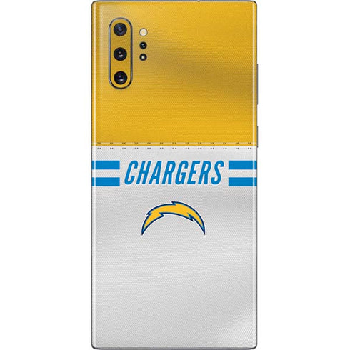 NFL Los Angeles Chargers White Striped Galaxy Note 10 Plus Skin