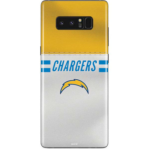 NFL Los Angeles Chargers White Striped Galaxy Note 8 Skin