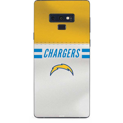 NFL Los Angeles Chargers White Striped Galaxy Note 9 Skin