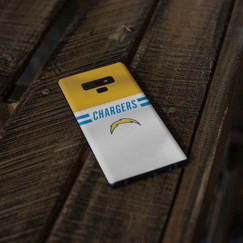 NFL Los Angeles Chargers White Striped Galaxy Note 9 Skin