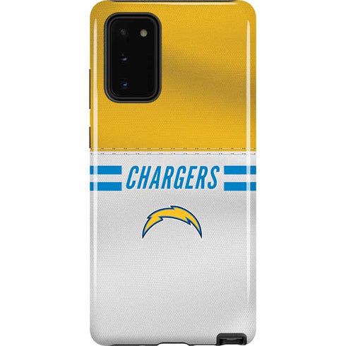 NFL Los Angeles Chargers White Striped Galaxy Note20 5G Pro Case