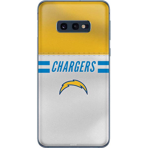 NFL Los Angeles Chargers White Striped Galaxy S10e Skin