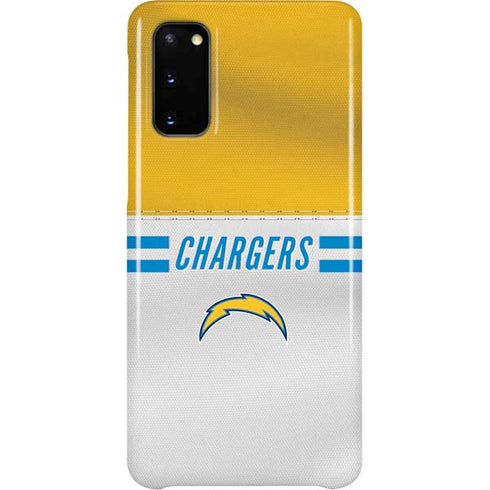 NFL Los Angeles Chargers White Striped Galaxy S20 Lite Case
