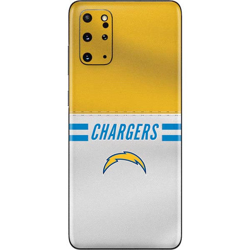 NFL Los Angeles Chargers White Striped Galaxy S20 Plus Skin