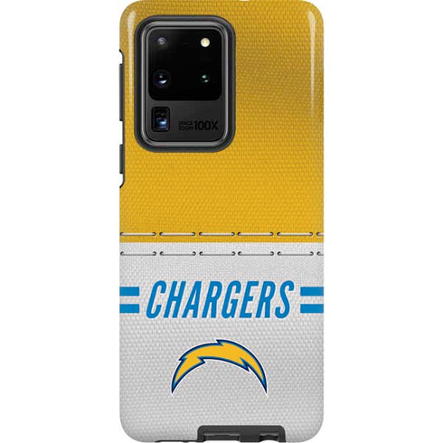 NFL Los Angeles Chargers White Striped Galaxy S20 Ultra 5G Pro Case