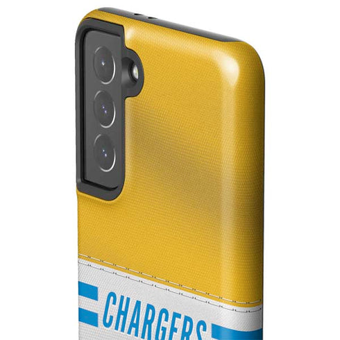 NFL Los Angeles Chargers White Striped Galaxy S21 5G Pro Case