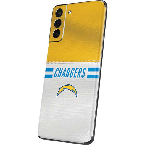 NFL Los Angeles Chargers White Striped Galaxy S21 Plus 5G Skin