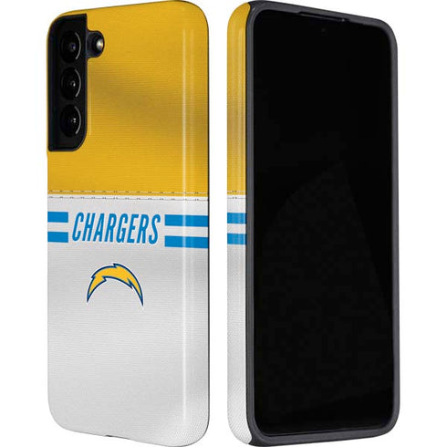 NFL Los Angeles Chargers White Striped Galaxy S22 Plus Pro Case