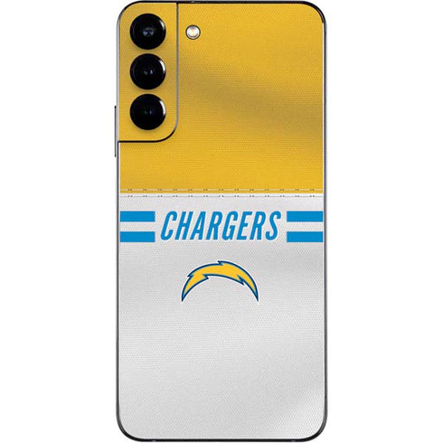 NFL Los Angeles Chargers White Striped Galaxy S22 Plus Skin