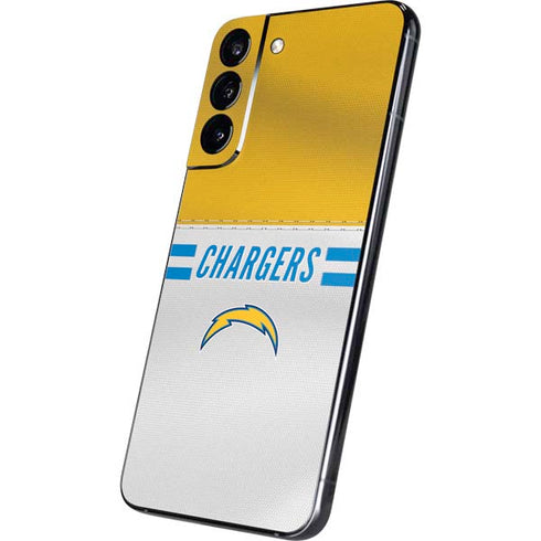 NFL Los Angeles Chargers White Striped Galaxy S22 Plus Skin