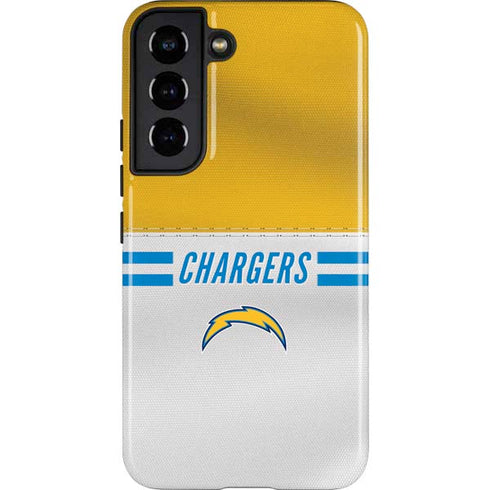 NFL Los Angeles Chargers White Striped Galaxy S22 Pro Case