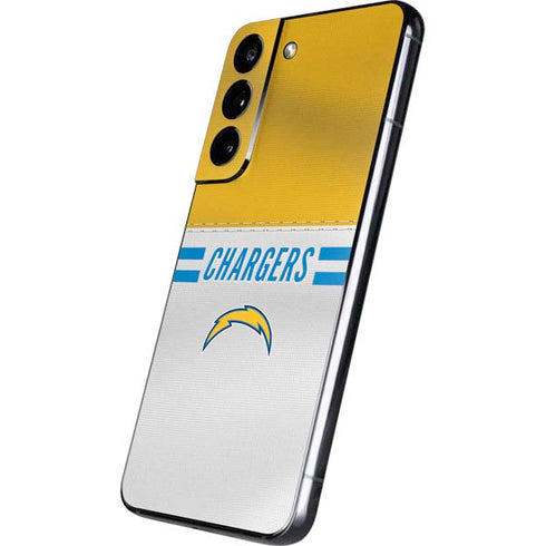 NFL Los Angeles Chargers White Striped Galaxy S22 Skin