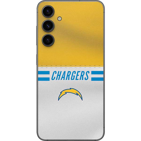 NFL Los Angeles Chargers White Striped Galaxy S23 FE Skin