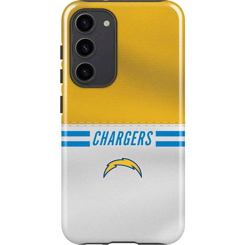 NFL Los Angeles Chargers White Striped Galaxy S23 Plus Pro Case