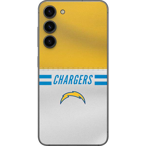 NFL Los Angeles Chargers White Striped Galaxy S23 Plus Skin
