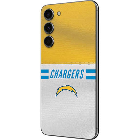 NFL Los Angeles Chargers White Striped Galaxy S23 Plus Skin