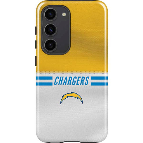 NFL Los Angeles Chargers White Striped Galaxy S23 Pro Case