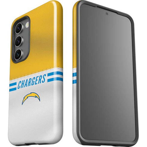 NFL Los Angeles Chargers White Striped Galaxy S23 Pro Case