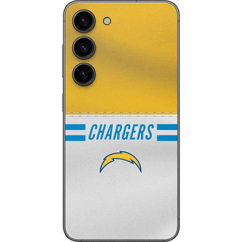NFL Los Angeles Chargers White Striped Galaxy S23 Skin