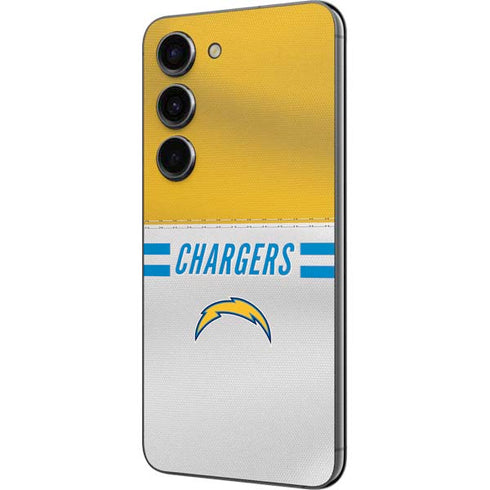 NFL Los Angeles Chargers White Striped Galaxy S23 Skin