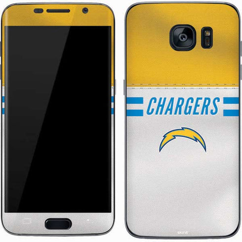 NFL Los Angeles Chargers White Striped Galaxy S7 Skin