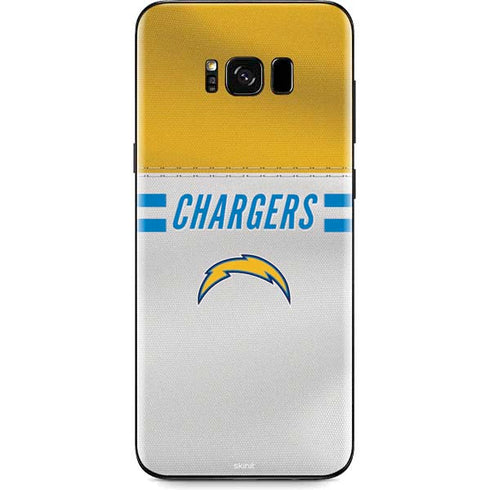 NFL Los Angeles Chargers White Striped Galaxy S8 Skin