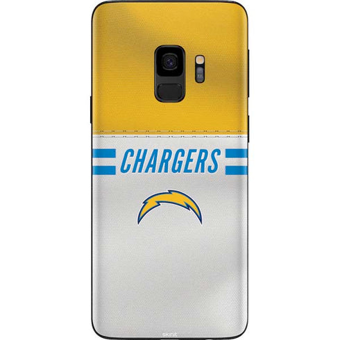 NFL Los Angeles Chargers White Striped Galaxy S9 Skin