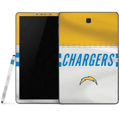 NFL Los Angeles Chargers White Striped Samsung Galaxy Tab Skin