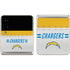 NFL Los Angeles Chargers White Striped Galaxy Z Flip3 5G Skin