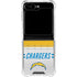 NFL Los Angeles Chargers White Striped Galaxy Z Flip5 5G Clear Case