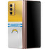NFL Los Angeles Chargers White Striped Galaxy Z Fold2 5G Skin