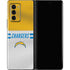 NFL Los Angeles Chargers White Striped Galaxy Z Fold2 5G Skin