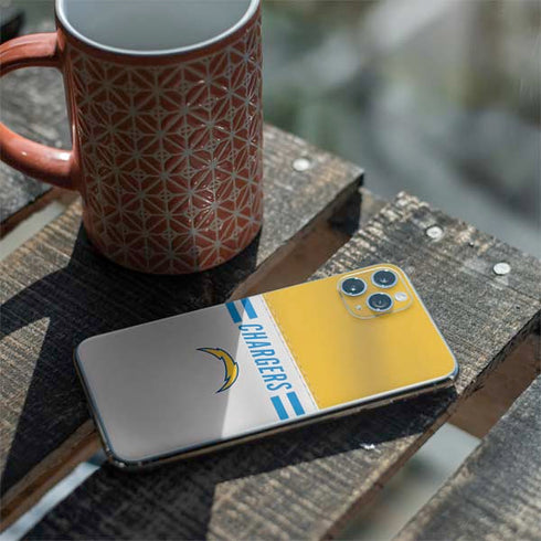 NFL Los Angeles Chargers White Striped iPhone 11 Pro Max Skin