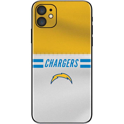 NFL Los Angeles Chargers White Striped iPhone 11 Skin