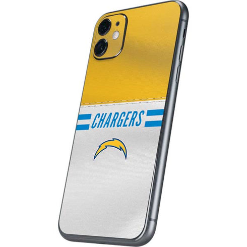 NFL Los Angeles Chargers White Striped iPhone 11 Skin