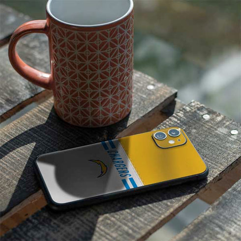 NFL Los Angeles Chargers White Striped iPhone 11 Skin