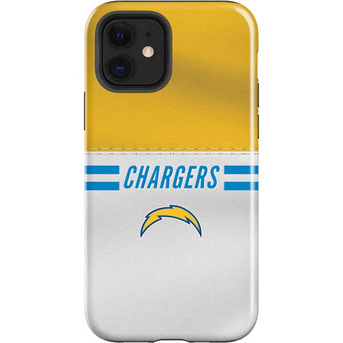 NFL Los Angeles Chargers White Striped iPhone 12 Impact Case