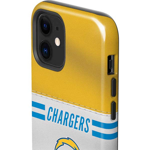 NFL Los Angeles Chargers White Striped iPhone 12 Impact Case