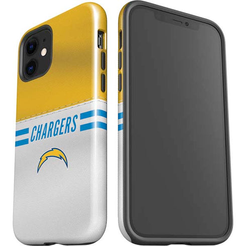 NFL Los Angeles Chargers White Striped iPhone 12 Impact Case