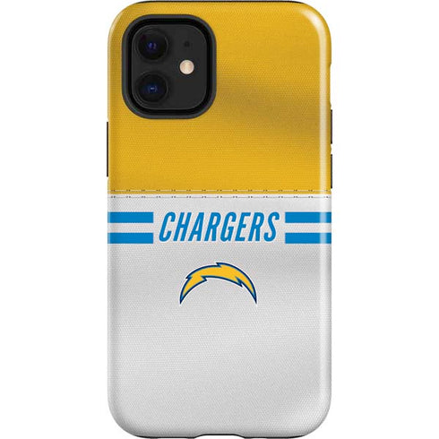 NFL Los Angeles Chargers White Striped iPhone 12 Mini Impact Case