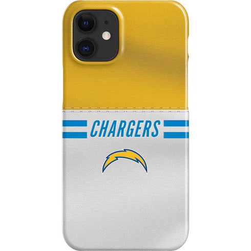 NFL Los Angeles Chargers White Striped iPhone 12 Mini Lite Case